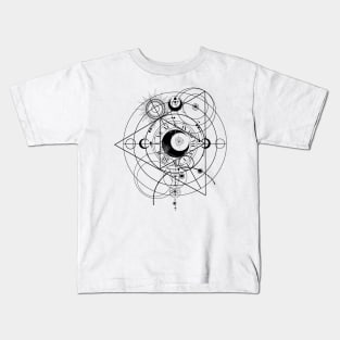 Mystical Astrology Floral Design Kids T-Shirt